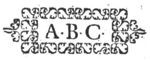Inscription "A.B.C." in decorated frame