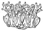 Decorated monogram, floral interlace