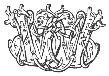Decorated monogram, floral interlace