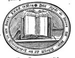 Open book on a table; cloud and sunlight above it