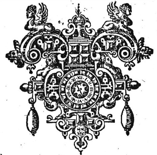 Clock in richly ornamented scrollwork frame
