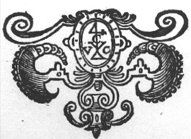 Ornamental device with 'Hausmarke' and initials "V.C." (Vincent Casteleyn)