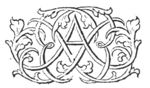 Decorated monogram "A.B."(?), floral interlace