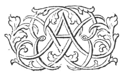 Decorated monogram "A.B."(?), floral interlace