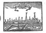 City-view of Alkmaar; banderole with inscription