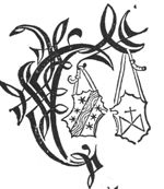 Coat of arms of Gouda and 'Hausmarke' hanging from a large initial 'C' (part of the text, not of the device)