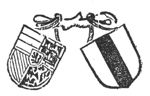 Coats of arms, one of which is that of Delft, hanging from a branch,