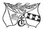 Coats of arms of Utrecht with a (stylized) representation of St. Martin dividing his cloak (i.e. the charity of St. Martin) and of the printer(?); the shields hang from a branch; monogram "t.G."
