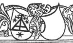 A branch from which a 'Hausmarke' and a blank shield are hanging