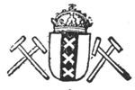 Crowned coat of arms of Amsterdam with two sets of crossed crutches