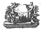 Minerva (helmet, lance, Aegis, owl), at her feet a putto with an open book, before a depiction of a harvest held up by a putto and Ceres (crown, sheaf of corn held by two putti)
