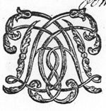 Decorated monogram, floral interlace
