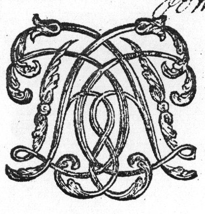 Decorated monogram, floral interlace