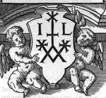 Two cupids with 'Hausmarke' with initials "I.L."