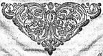 Stylized floral ornament; birds' heads