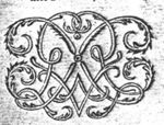 Decorated monogram, floral interlace