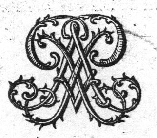 Decorated monogram, floral interlace