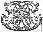 Decorated monogram, floral interlace