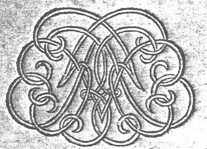 Decorated monogram, abstract interlace