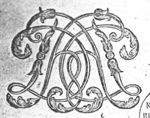 Decorated monogram, floral interlace