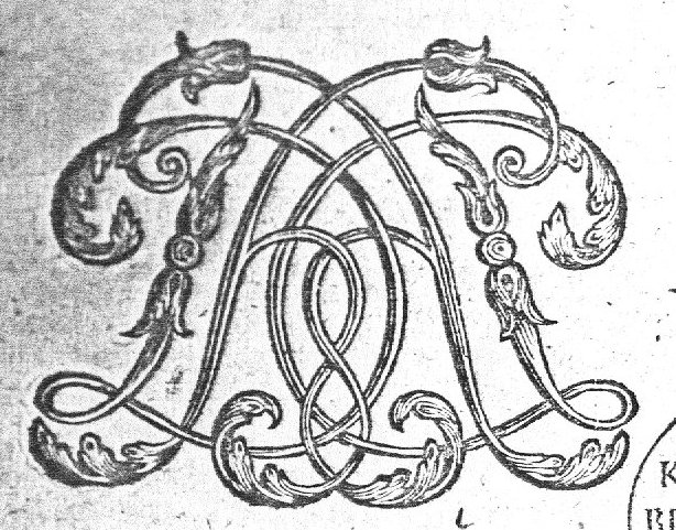 Decorated monogram, floral interlace