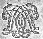 Decorated monogram, floral interlace