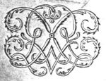 Decorated monogram, floral interlace