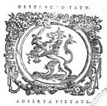 Lion of the United Provinces with a hat (~freedom) on its sword; decorated frame