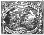 David, as a king on horseback, armed with a lance, about to attack the Philistines from behind the mulberry tree; frame decorated with leaves and draped cloth