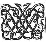 Decorated monogram, abstract interlace