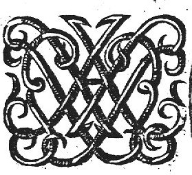 Decorated monogram, abstract interlace