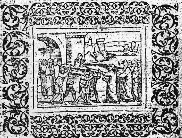 Christ raising the son of the widow of Nain, outside the city-gate