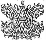 Decorated monogram "A.M.", floral interlace