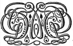 Decorated monogram "G.H.", abstract interlace