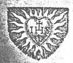 IHS monogram in flaming heart