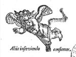 Putto with wreath on its head holding a smoking torch