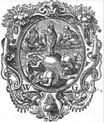 The Transfiguration: Moses and Elijah appear on either side of Christ on Mount Tabor; apostles hide their faces in fear; frame decorated with birds, ribbons, festoons of fruit and three turnips (Dutch: 'rapen'); initials "W.G."