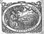 Elijah fed by the ravens (Dutch: 'raven'): while the prophet is living by the brook, ravens bring him food; frame decorated with jars and birds with food in their beak(?)