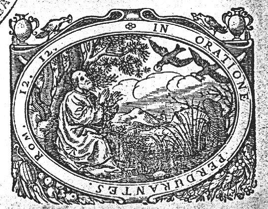 Elijah fed by the ravens (Dutch: 'raven'): while the prophet is living by the brook, ravens bring him food; frame decorated with jars and birds with food in their beak(?)