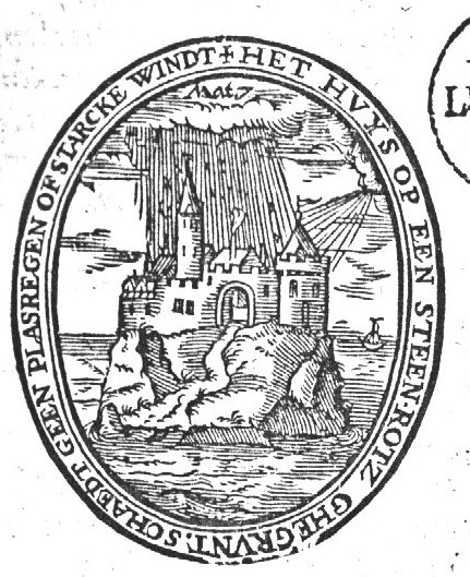 'House built upon a rock, house built upon sand': landscape with castle on a rock formation