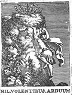A man (in flight) climbing a rock