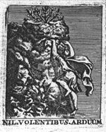 A man (in flight) climbing a rock