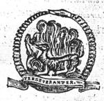Salamander in a fire, encircled by Ouroboros