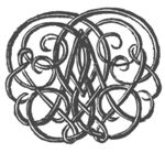 Decorated monogram, abstract interlace