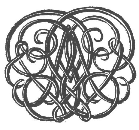 Decorated monogram, abstract interlace