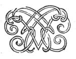 Decorated monogram, abstract interlace