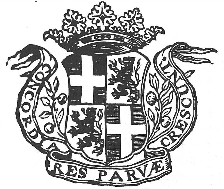 Coat of arms of Utrecht; banderole with inscription