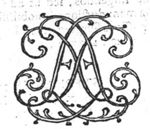 Decorated monogram, floral interlace