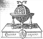 A globe on a pedestal, inscription for North-America(?); 'Hausmarke' with initials "I.S"