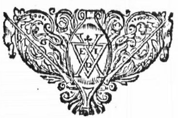 A cartouche with 'Hausmarke' and initials "E.D.I."; floral ornament, flags(?)